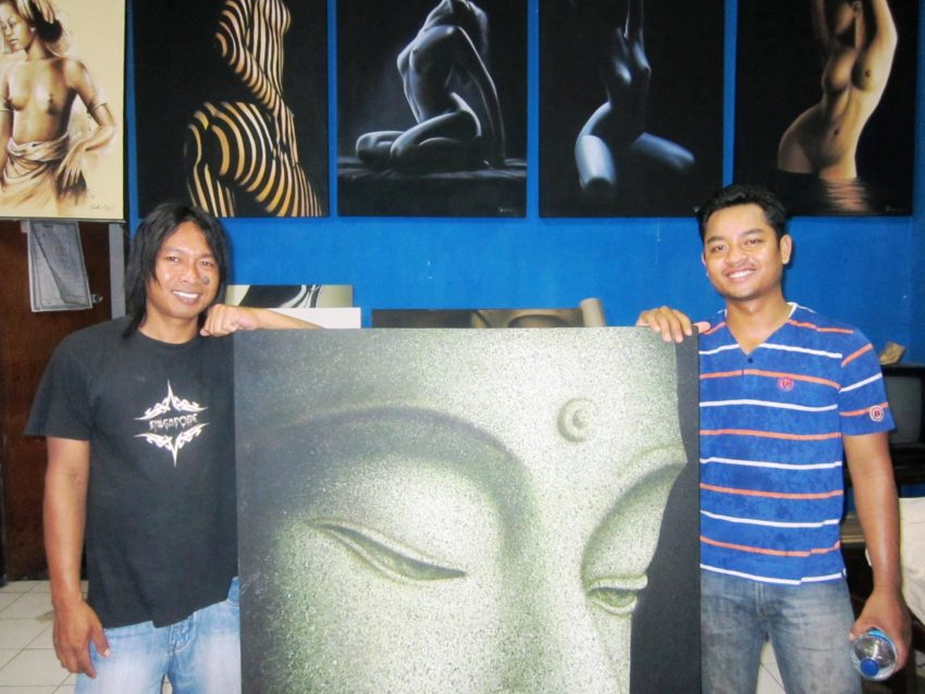 La galerie du peintre Dalang tenue par Komang et Nyoman