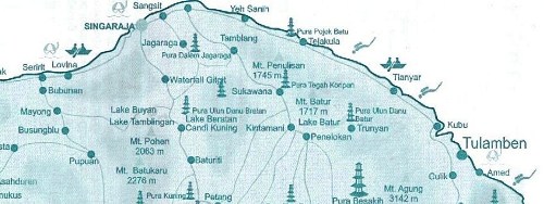 Carte - Explorer la côte nord-est de Bali