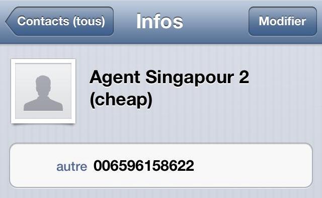 Coordonnées agent pour visa Indonesie à Singapour
