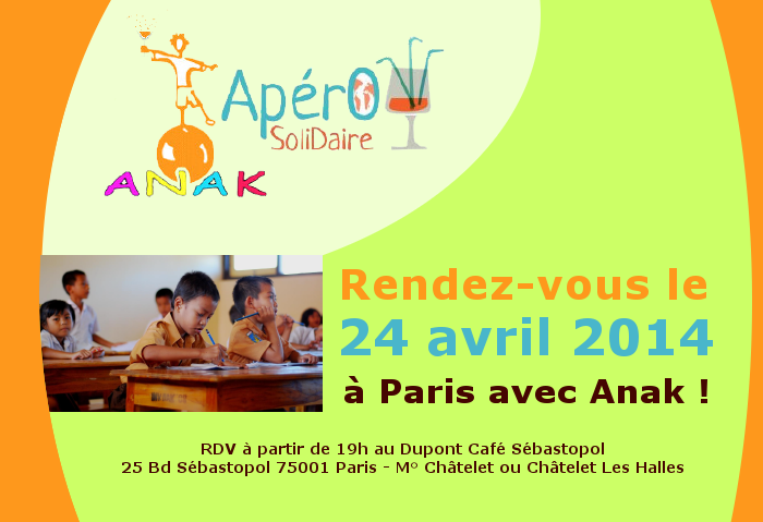 RDV le 24 avril 2014 pour un Apéro Solidaire avec Anak Bali