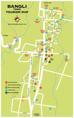 Carte de Bangli à Bali en Indonésie