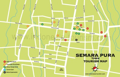 Carte de Semara Pura à Bali en Indonésie